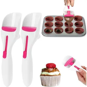 2Pcs Batter Dispensers Cake Pastry Spatula Spoon Cupcakes Shovel Cake Dispensing Spoon Durable Baking Pastry Tools