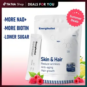 Energibullet NAD PLUS+Biotin+Collagen Berry Flavor Drink Mix for ANTl AGlNG Support,Hari Growth,Glass Skin,Boost Energy