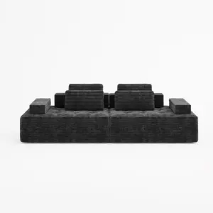 Boneless Couches for Living Room Modern Modular Sectional Sofa with Oversized Chaise Deep Seat High-Density Memory Foam No Assembly Required 2 Packages Shipping