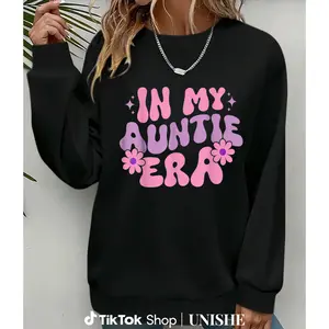 Trendy Proud Aunt Sweatshirt – Funny Auntie Saying & Cute Wavy Design