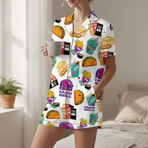Taco pajamas, gift for friends, gift for her, set for women, Loungewear set women, cute pajamas