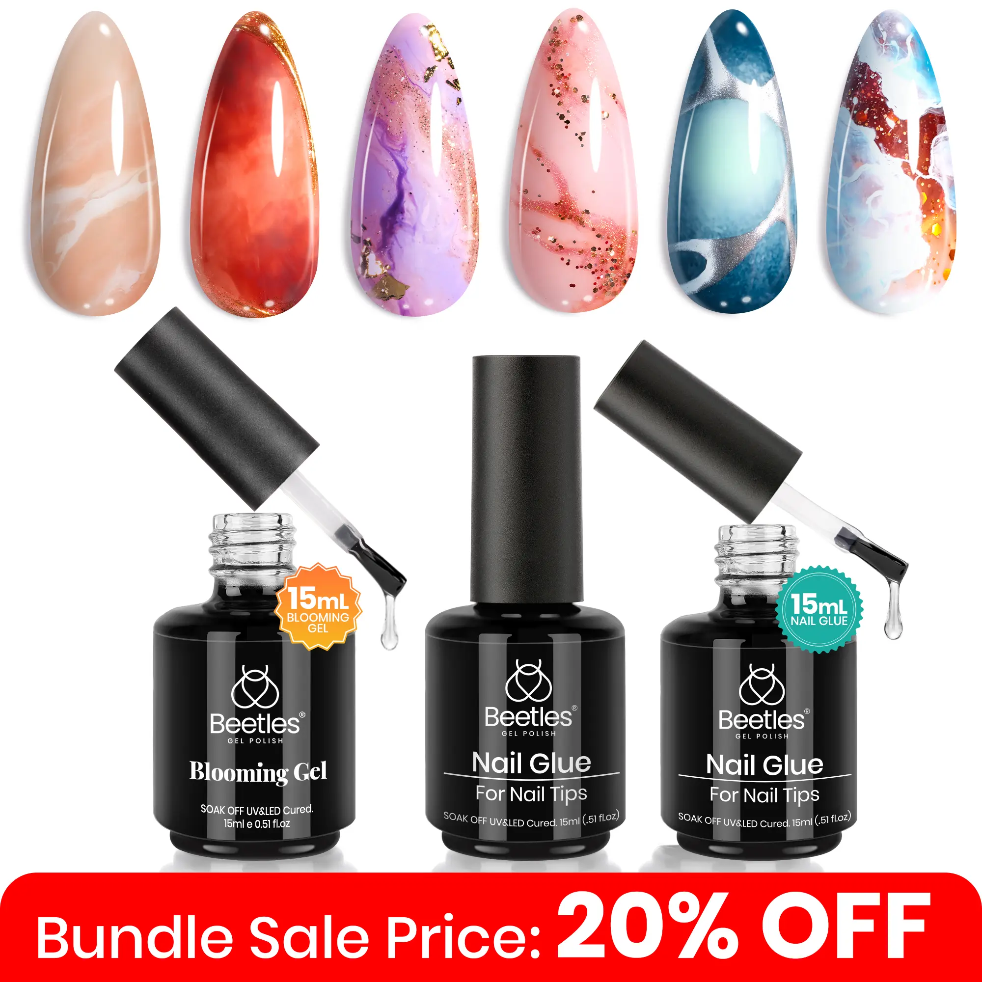 15ml Blooming Gel*1+Nail Glue*2