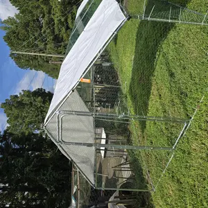 VEVOR Large Metal Chicken Coop, TikTokShopBlackFriday, 9.8x12.9x6.6 ft Walk in Chicken Run for Yard with Waterproof Cover, Doom Roof Hen House with Security Lock for Outdoor and Backyard, Farm, Duck Rabbit Cage Poultry Pen