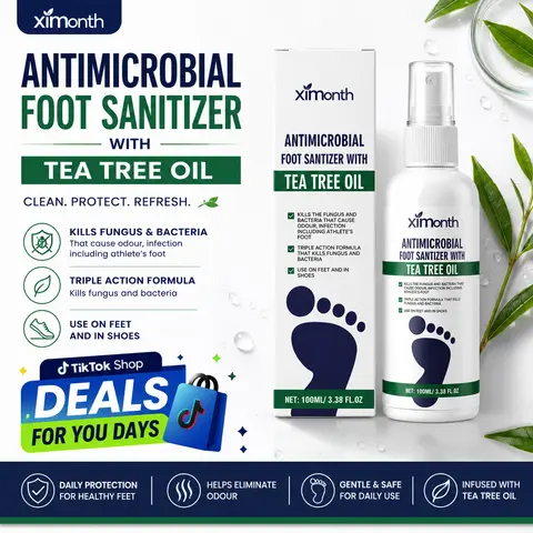 Tea Tree Oil Foot Spray for Dry, Cracked Heels – Deep Moisturizing & Softening Treatment, Cracked Foot Repair, Hydrate, Daily