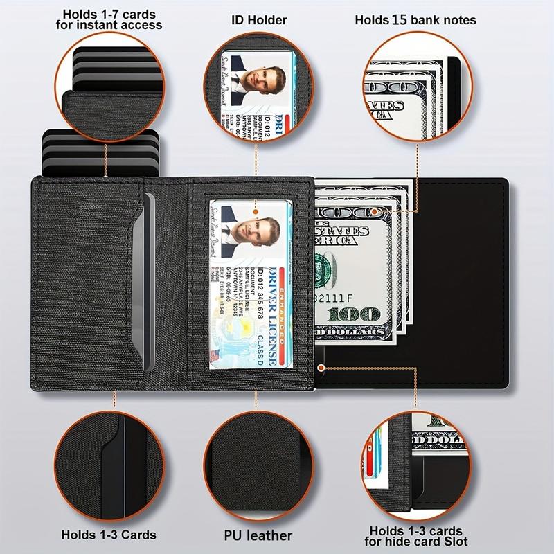 2025 New Men's Business Wallet with Multi-card Slots Magnetic Enclosure RFID Blocking Travel Card Holder Secure Card Pack
