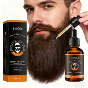 Men's Beard Care Essence Set, 2-Piece Beard Oil, Daily Nourishing & Moisturizing, Enhances Shine, Suitable for Men/fathers/girlfriends, Hydrating