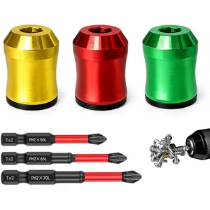 3 count 3 count   Screw Ring With 3 count Ph2  Bit Set (50/65/70mm) - 1/4 Inch Universal    Ring Screw Holder for Hex  and Power Bits