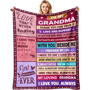 Mothers Day Blanket Gifts for Grandma - Best Grandma Birthday Gifts - Mothers Day Birthday Gift for Grandmas - Grandmother Gift from Granddaughter Grandkids - to My Grandma's Blanket 50"x60"