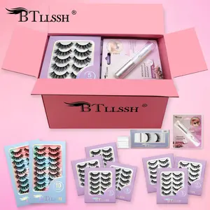 BTLLSSH False Eyelashes 14-18 mm Imitation 3D Mink Fur Lashes Natural Effect Cat Eye Lightweight Lashes  56 Pairs Cosmetic Makeup