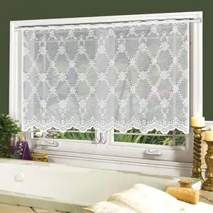 Lace Curtain, 1 Count Nordic Style Short Curtain, Window Curtain for Kitchen and Living Room Decoration, Home Decor Supplies