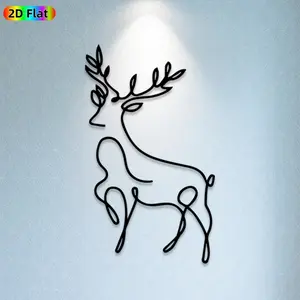 1pc Deer Metal Wall Art, Graceful Deer Statue Mural, Ideal Gift for Christmas, New Year, Nature Decor Enthusiasts, Rust-Resistant Metal Wall Decor Wall Sculptures, Perfect for Living Room Wall & Garden Fence, Charming Home Decor Accent
