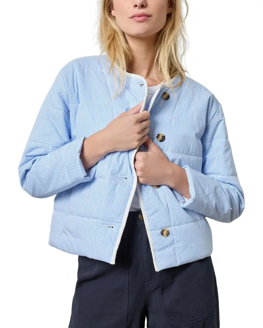 Lilla P Striped Collarless Jacket
