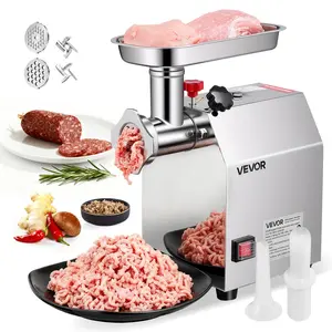 VEVOR Commercial Electric Meat Grinder, 5 lbs/min Capacity, # 8 Industrial Meat Mincer with 2 Stainless Steel Blades, 2 Grinding Plates, 600W Heavy-Duty Sausage Maker Stuffer, for Kitchen, Restaurant