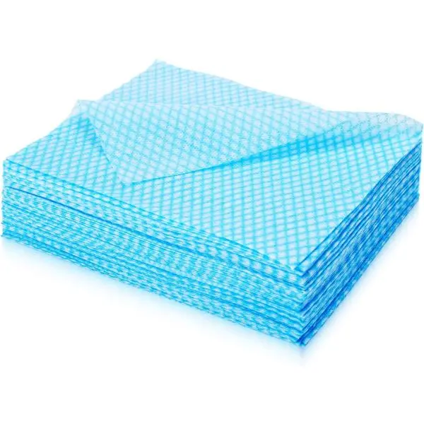 60 Pack Disposable Dish Cloths 13.8×15.7 in – Reusable Cleaning Cloths for Kitchen, Bathroom & Household Cleaning, Durable Multi-Purpose Dish Rags, Lint-Free, Absorbent, Blue