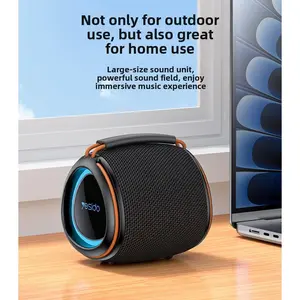 Yesido Bluetooth speaker, portable outdoor high volume RGB colorful light effect speaker, plug-in Bluetooth small speaker,support TF and USB