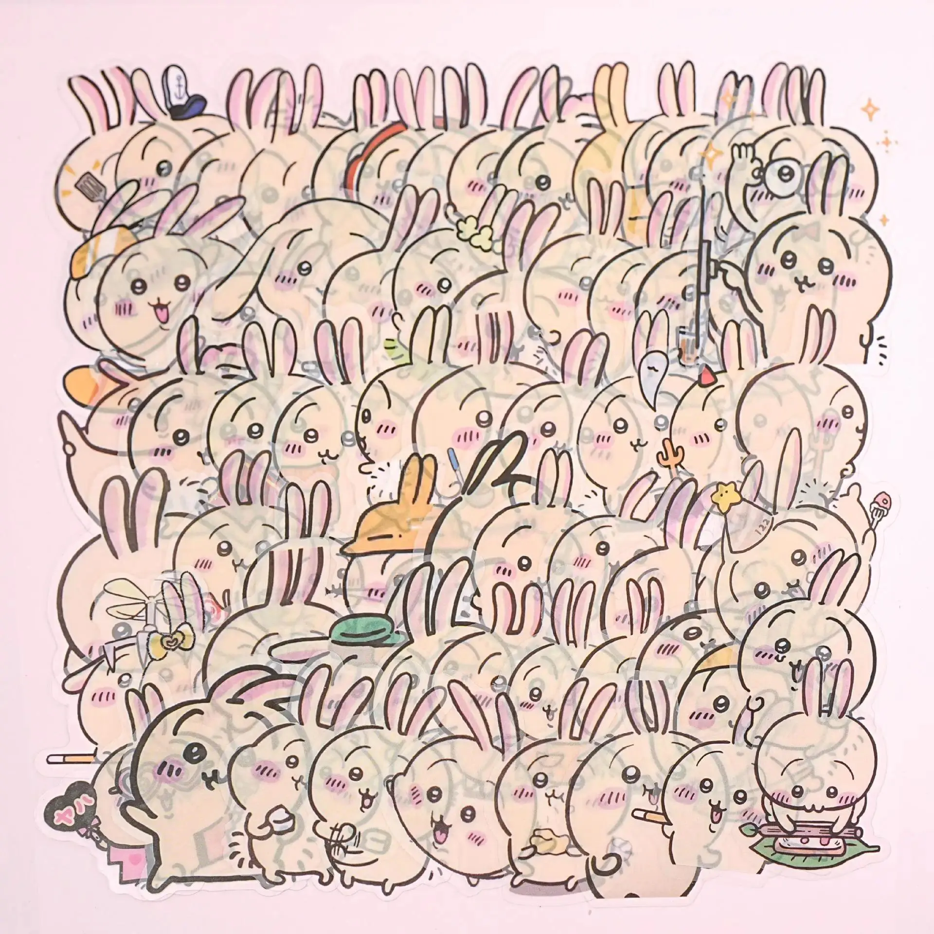 Kawaii Stickers Chiikawa Hachiware Usagi  Cute Cartoon Stickers Creative Decorative Luggage Handbook Diy Desktop Stickers Guka