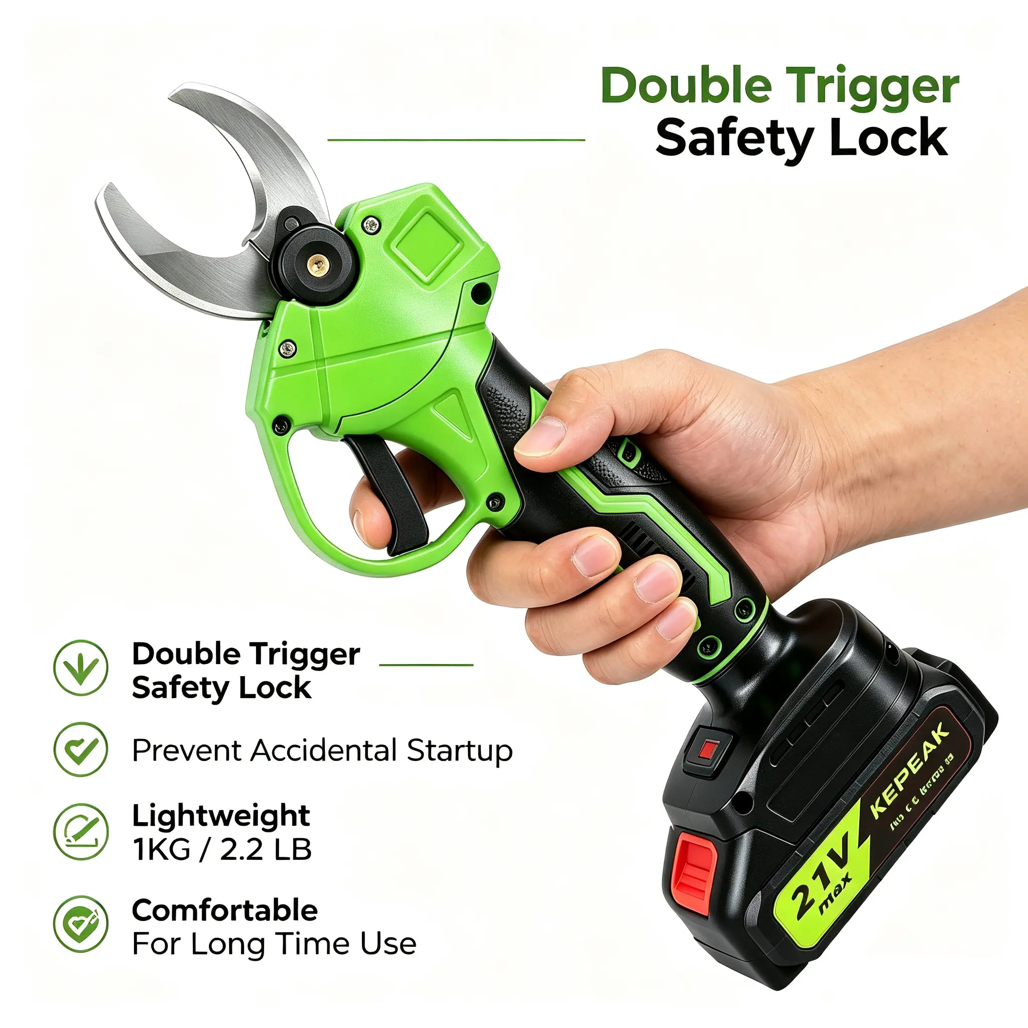 【BackToSchool】Cordless Electric Pruning Shears with 30mm Cut Capacity, SK5 Sharp Steel Blade & 13000mAh Long-Lasting Battery – Effortless Tree Trimming, Branch Cutting & Landscape Care for Home Gardeners