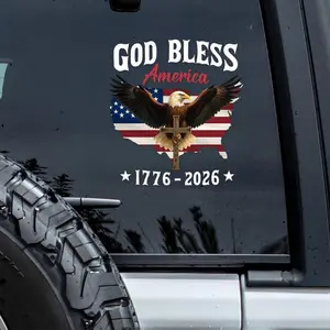 Patriotic 250th Anniversary sticker, God Bless America Eagle 1776–2026 Car Window Decal Sticker Car Vehicle Decoration