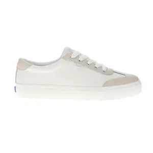 Keds Womens Jump Kick T-Toe Leather Lace Up Sneakers Shoes Casual - Beige, White