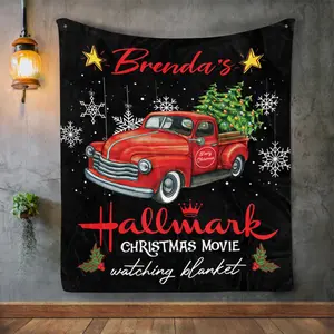Personalized This Is My HM Movie Watching Blanket, Christmas Movie Blanket, Christmas Gift, Blanket Red Truck, Christmas Blanket Gift