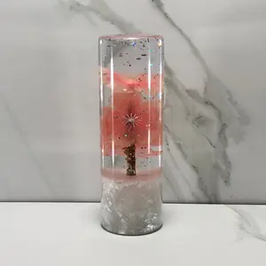 Mr__Grip 4 1/2 Inch Flower Resin Custom Shift Knob Peach Cherry Blossom JDM