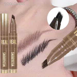 Long-Lasting Waterproof Eyebrow Pen Brow Enhancer Brow Pencil Brow Styling 6 Colors Quick-Dry with Natural Fluffy Brow Strokes Shape-Fixing Liquid Brow Marker Sweat-Proof & Fade-Resistant
