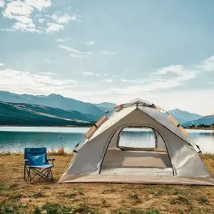 2-Person Blue/4-Person White Extra-Large Tent with Mesh Screen Quick Setup for Park Picnics Ideal for Family Camping