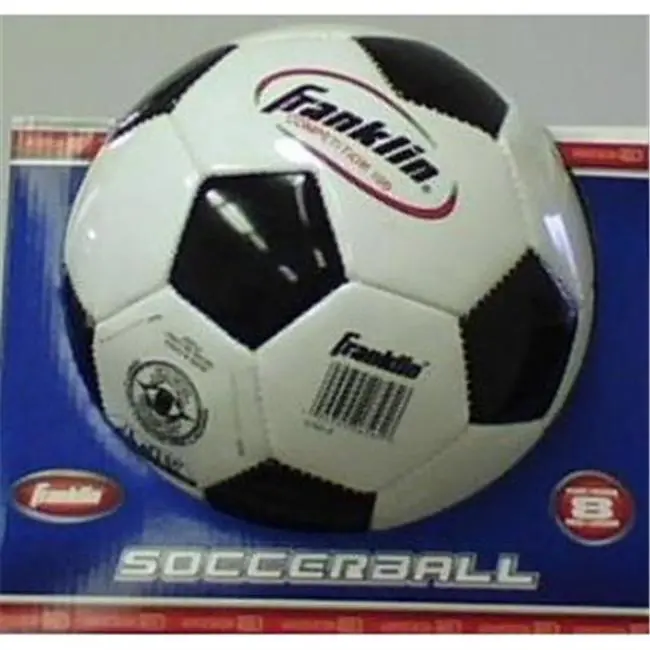 Franklin Competition 100 Futsal Soccer Balls, Size 3 for Children, Black and White Design with Butyl Bladder for Air Retention, 8-9 Inch, Aerodynamic Flight, Futsal Ball, Precision Sewn, Aft Anti-Fungal Treatment, Ages 8+