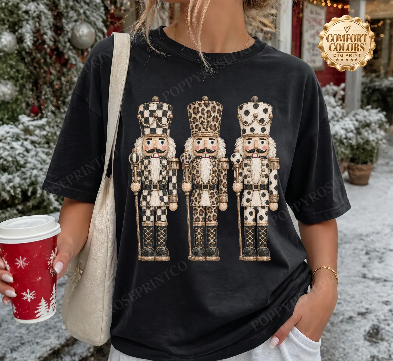 Mackenzie Nutcrackers Shirt Comfort Colors, Trendy Women's Holiday Tshirt, A Gift for Her