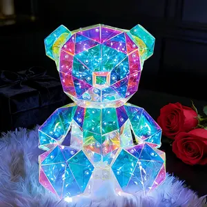 Bear LED Lamp, Valentine's Day Decorative Lights, Desktop Glow-in-the-Dark Bear, Glowing Bichon Frise, Fairy Tale Fairy Lights, Powered by USB + Battery Box, Perfect for Valentine's Day, Mother's Day Decorations, Birthday Gifts
