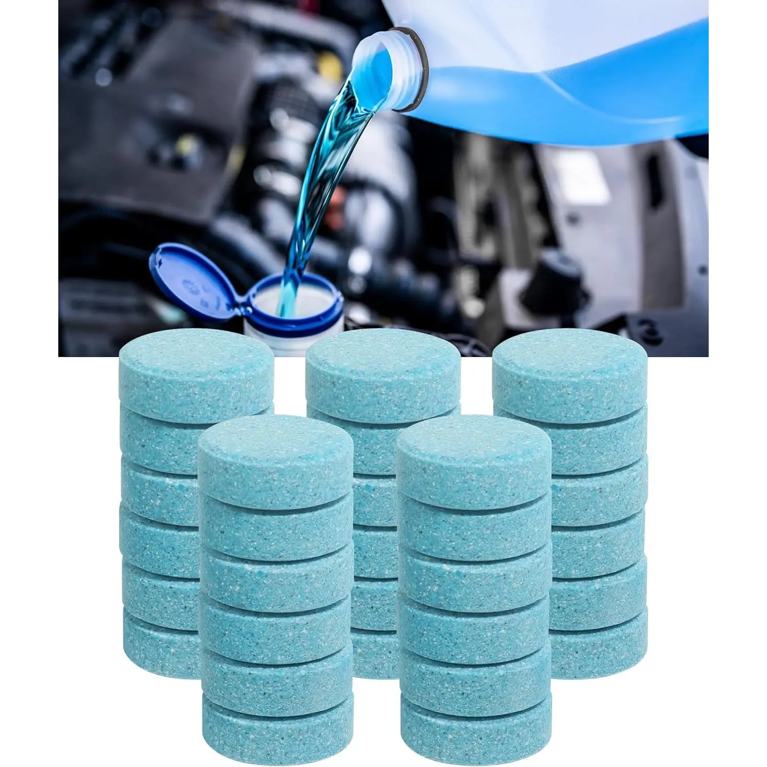 30PCS Windshield Fluid,Windshield Washer Tablets,Car Accessories Washer Fluid Tablets,Car Windshield Washer Fluid,Concentration Wiper Fluid Tablets,Remove Glass Stains,Fit for Car Window Glass