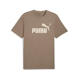 PUMA Mens Essentials Logo Crew Neck Short Sleeve Casual Tops Casual - Brown