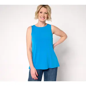 Susan Graver Petite Modern Essentials Liquid Knit A Line Tank