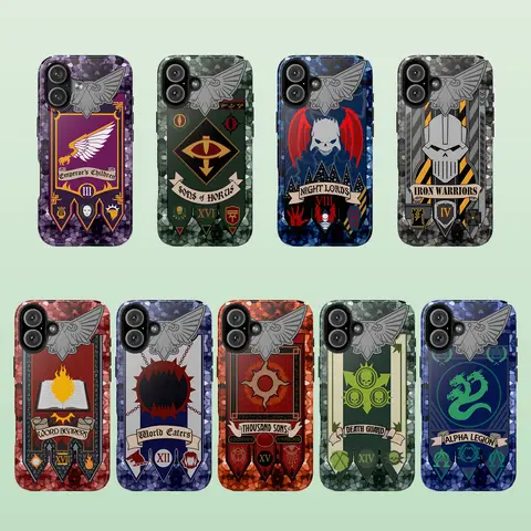 Warhammer Space Marine chaos legions Phone Case, Chapter Armor Design for iPhone 16 Pro Max 15 14 13 12 11, Shockproof Durable TPU Case
