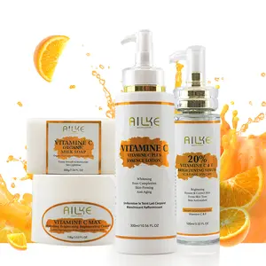 AILKE Vitamin C Skin Care glowing Body Lotion kit, Even Skin Tone Cream, Regenerae Serum