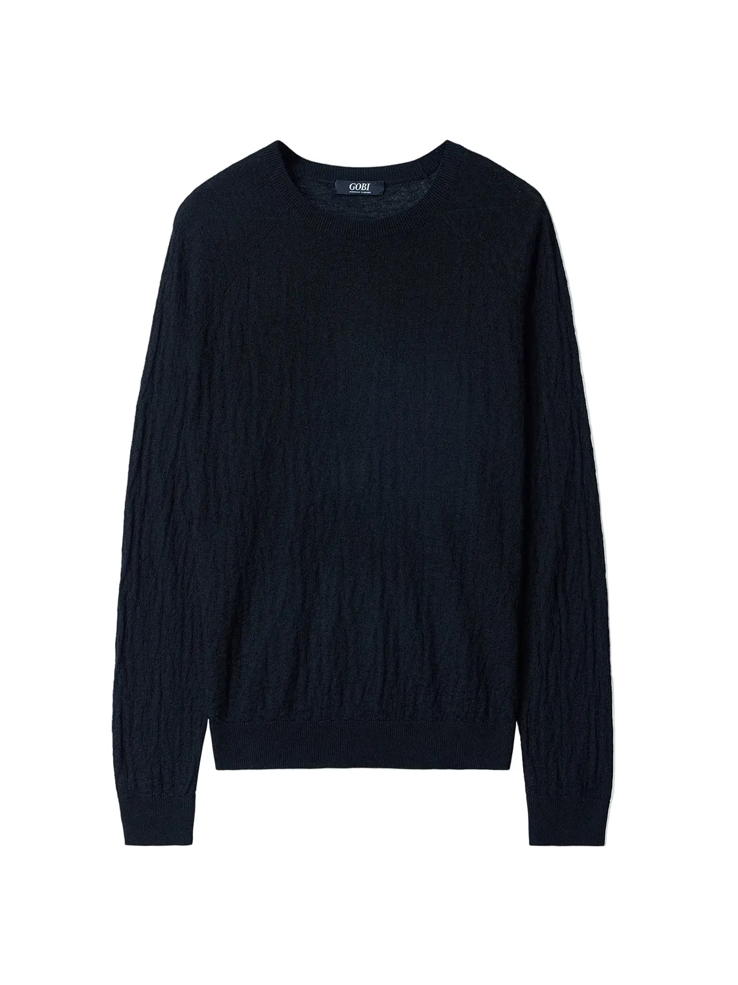 Women's Silk Cashmere Textured Long Sleeve Round Neck Casual Soft Knit Tops