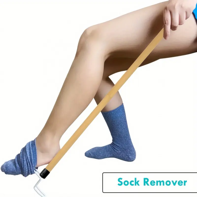 27-Inch Detachable Lightweight Dressing Aid Stick with Hook Mobility Helper for Elderly Post Hip Replacement Tool for Pulling On Pants Socks Shoes