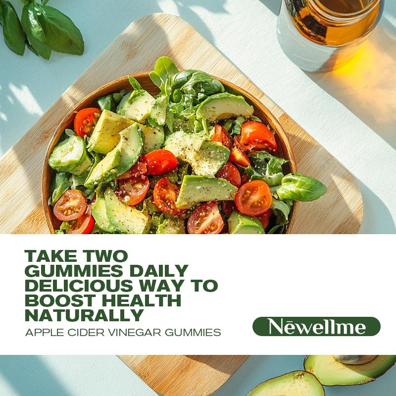 Newellme Updated Apple cider Vinegar Gummy Formula - supports digestion and detoxification with B12 vitamin supplements