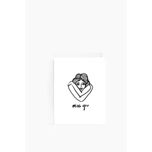 Sad Girl Miss You Card
