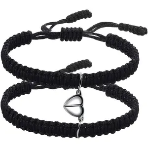 COLORFUL BLING 2pcs Friendship Couples Bracelets Love Heart Attraction Distance Matching Bracelet Lover Gifts for friend Relationship Jewelry