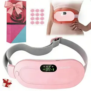 Cordless Portable Heating Pad with Vibration Massage, Rechargeable Warm Uterus Belt, 3 Heat Levels 4 Massage Modes, Fast Heating Warm Palace Belt, Great Gift for Women