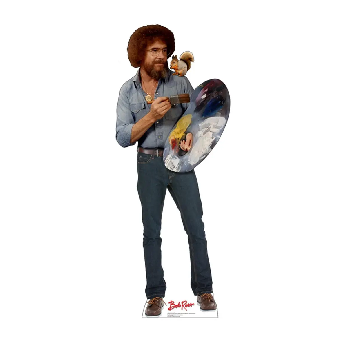 212 MAIN Lifesize Bob Ross and Friend Cardboard Cutout - 74x29 in., High-Quality Print, Easel Back, Party Accent, Home Decor (Home Supplies)