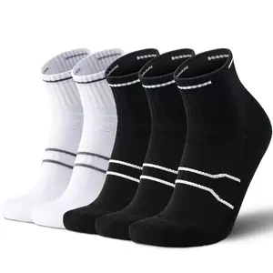 5 Pairs of Professional Sports Socks Mid-Calf Men Women Cushioning Performance Cotton Arch Support Moisture Wicking Breathable Odorless Durable for Basketball Running - Tubesocks