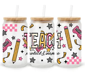 Teach 16oz UV DTF CUP WRAP Peel Cup Wraps No Press Required