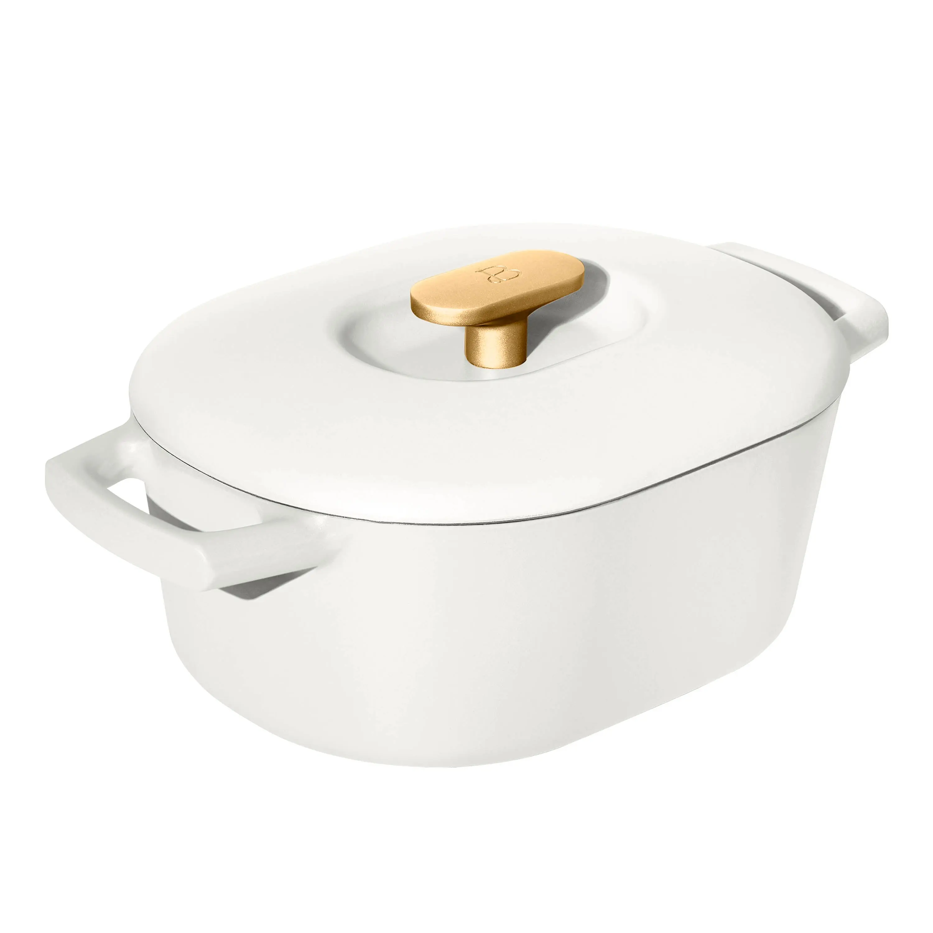 Beautiful 6 Quart Enamel Dutch Oven, White Icing by Drew Barrymore