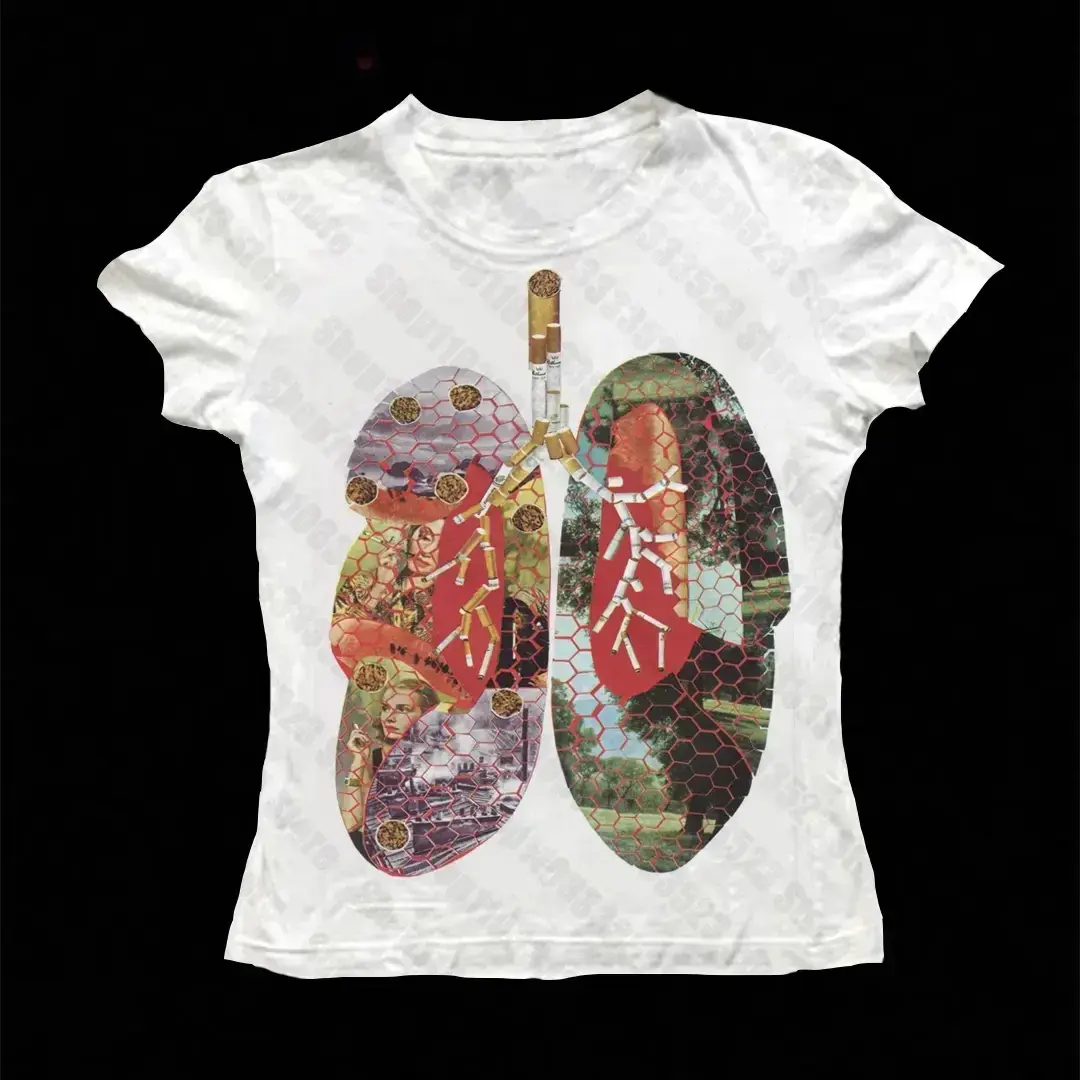 Tees 90s Summer Y2k EMO Tees Cool girl Punk Print Women Clothing Gothic Y2k pattern Tops 2000s Retro Slim Sexy Tees Tops Fit Y2k Style Gothic 2000s Aesthetic Print Grunge Tops Corset Tank Tops Vintage Baby Tees Clothes Emo Girls Punk Crop Tops