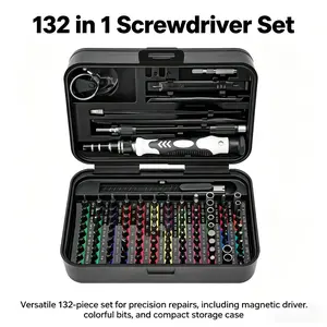 132 In 1 Precision Screwdriver Hardware Set, Magnetic Screwdriver Tool Set with 108pcs Bits, Multipurpose Screwdriver Tool Kit for Repairing Phone, Heavy Duty Industrial Tools, Precision Ratchet Screwdriver Rotary Removal car box gift repair
