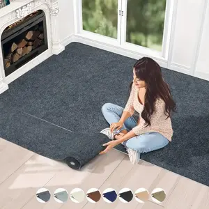 Premium Solid Color Floor Mat - Non Slip Pet Friendly Soundproof Thermal Carpet Easy Peel Stick Design