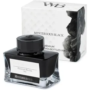 and  Fountain Pen Ink Bottle (50 ml)  Luxury Edition, [Mysterious ] Fountain Pens Bottled Ink; Classic Designed Bottle Smooth Flow 50 ml