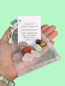 Complete 7 Stone Chakra Set - Small Healing Stones for Balance Meditation & Energy Alignment - Awaken Align Your Chakras with This 7 Stone Tumble Set